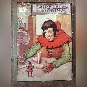 Antique 1924 Fairy Tales from Grimm color Frontspiece and Plates